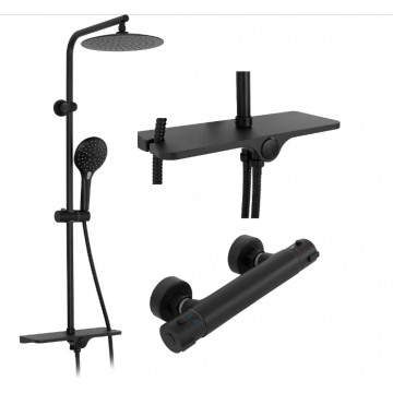 Set de dus cu termostat Rea Mike Negru Mat