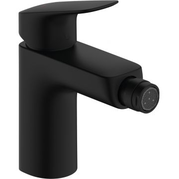 Baterie bideu Hansgrohe Logis 100  ventil pop-up  negru mat