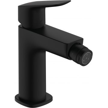Baterie bideu Hansgrohe Logis 110  ventil pop-up  negru mat