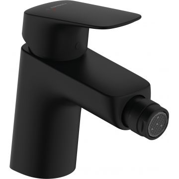 Baterie bideu Hansgrohe Logis 70  ventil pop-up  negru mat
