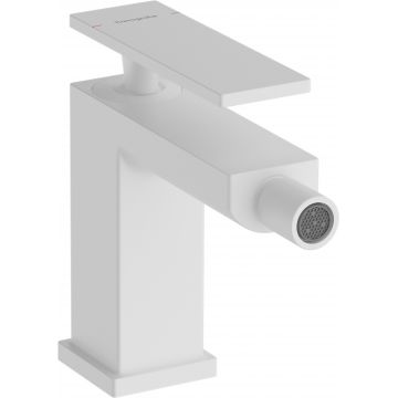 Baterie bideu Hansgrohe Tecturis E  ventil pop-up  alb mat