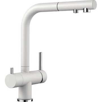 Baterie bucatarie Blanco Fontas-S II cu 3 cai  dus extractibil  alb