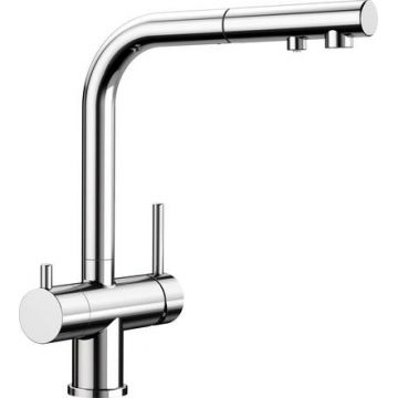 Baterie bucatarie Blanco Fontas-S II cu 3 cai  dus extractibil  crom