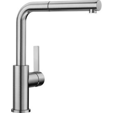 Baterie bucatarie Blanco Lanora-S cu dus extractibil  inox periat