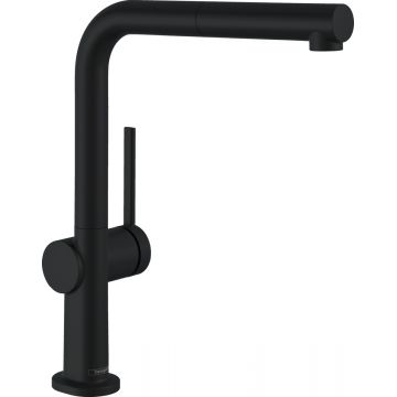 Baterie bucatarie Hansgrohe Talis M54 270 cu pipa extractibila  negru mat