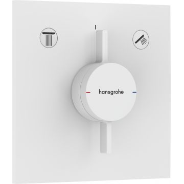 Baterie cada - dus Hansgrohe DuoTurn E cu doua functii  montaj incastrat  necesita corp ingropat  alb mat