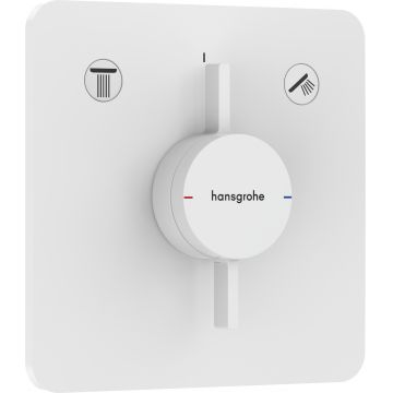 Baterie cada - dus Hansgrohe DuoTurn Q cu doua functii  montaj incastrat  necesita corp ingropat  alb mat