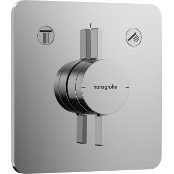 Baterie cada - dus Hansgrohe DuoTurn Q cu doua functii  montaj incastrat  necesita corp ingropat  crom