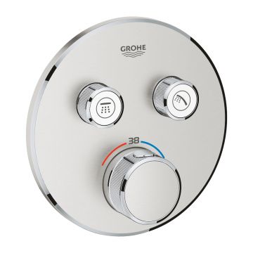 Baterie cada - dus termostatata Grohe Grohtherm SmartControl Round  montaj incastrat  necesita corp ingropat  supersteel