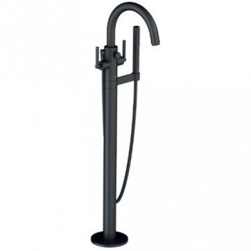 Baterie cada freestanding Kludi Nova Fonte Puristic cu kit dus, negru - Culoare Negru