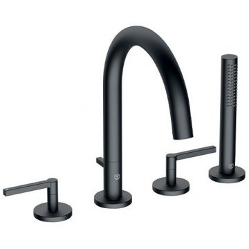 Baterie cada Kludi Nova Fonte Puristic DN 15 cu 4 treceri, negru mat - Culoare Negru