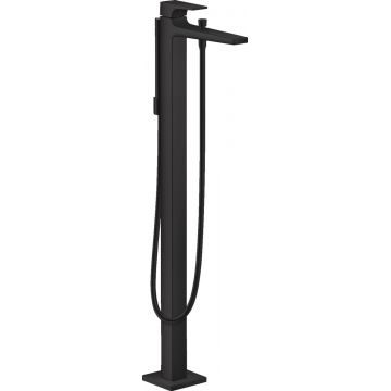 Baterie de cadă stativă Hansgrohe, Metropol, cu duș de mână, negru mat