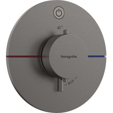 Baterie dus termostatata Hansgrohe ShowerSelect Comfort S On/Off cu montaj incastrat  necesita corp ingropat  negru periat
