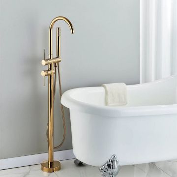 Baterie freestanding cu cadru rotund, auriu lucios, cod 1564