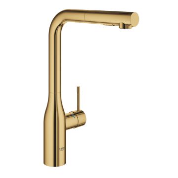 Baterie bucatarie Grohe Essence cu dus extractibil dual Spray  pipa L  cool sunrise