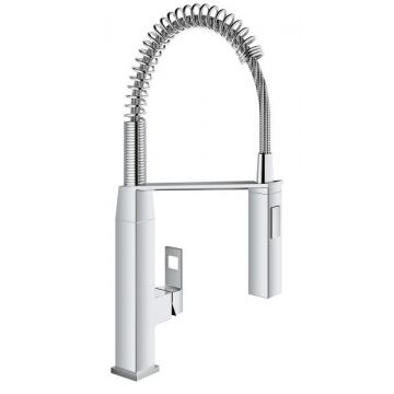 Baterie bucatarie Grohe Eurocube cu pipa flexibila  ProfiSpray  crom