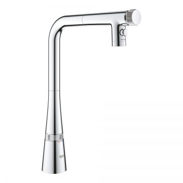Baterie bucatarie Grohe Zedra SmartControl cu pipa L  dus extractibil  crom