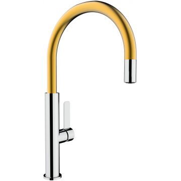 Baterie bucatarie Teka FOT 995 cu teava inalta rotativa  Brass EXPUS