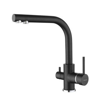 Baterie bucatarie Teka OS 208 cu 3 cai  pipa inalta rotativa  Metallic Black