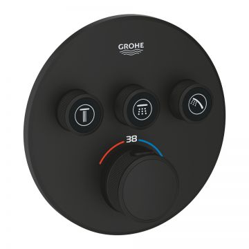 Baterie cada - dus termostatata Grohe Grohtherm SmartControl cu 3 functii  montaj incastrat  necesita corp ingropat  phantom black