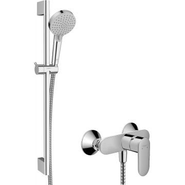 Baterie cada Hansgrohe Vernis Blend cu set de dus Vario EcoSmart cu bara 65cm  crom