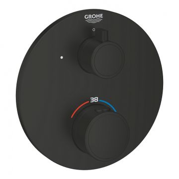 Baterie dus termostatata Grohe Grohtherm cu montaj incastrat  necesita corp ingropat  matte black