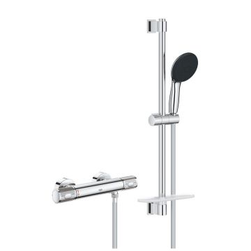 Baterie dus termostatata Grohe Precision Feel cu set de dus Vitalio Start  110 cu bara 60cm  crom