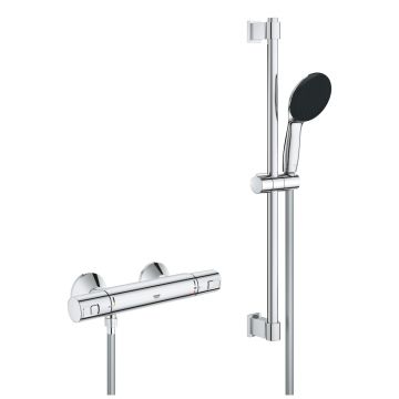 Baterie dus termostatata Grohe Precision Start cu set de dus Vitalio Start 110 cu bara 60cm  crom