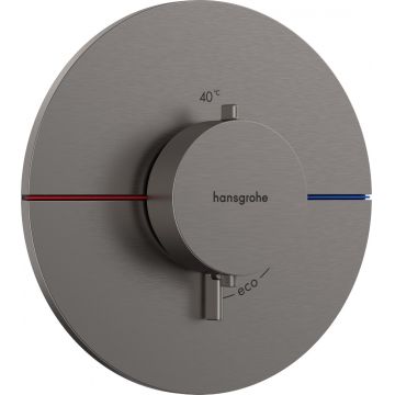 Baterie dus termostatata Hansgrohe ShowerSelect Comfort S cu montaj incastrat  necesita corp ingropat  negru periat