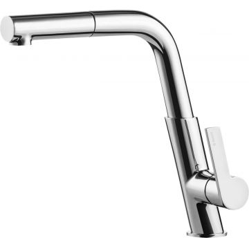 Baterie pentru bucătărie, cu pipă extractibilă, Silia, BQS_073M
