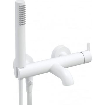 Baterie pentru cada, cu set de dus culoare alb mat, Deante Silia