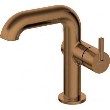 Baterie pentru chiuveta bronz periat, cu pipa dreptunghiulara, Deante Silia