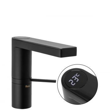 Baterie pentru lavoar Rea Amar Low, cu afisaj digital, negru mat