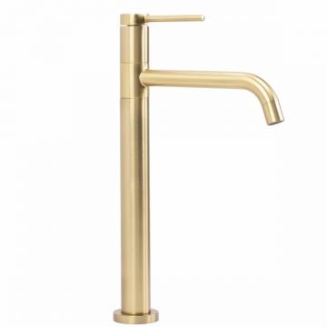 Baterie pentru lavoar Rea Lugano Slim High , auriu periat