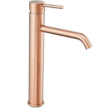 Baterie pentru lavoar Rea Lungo High, auriu rose