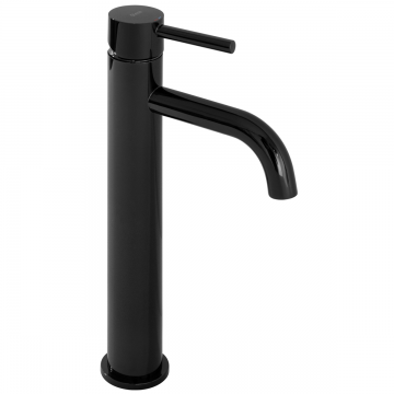 Baterie pentru lavoar Rea Lungo High, negru lucios