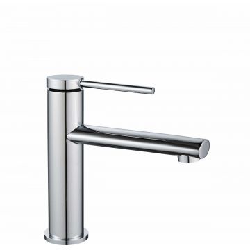 Baterie pentru lavoar Rea Oval Low, argintiu lucios