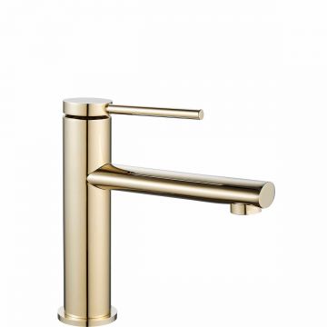 Baterie pentru lavoar Rea Oval Low, auriu lucios