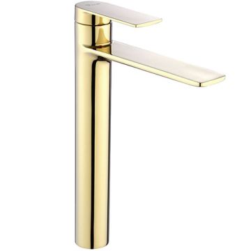 Baterie pentru lavoar Rea Storm High, auriu lucios