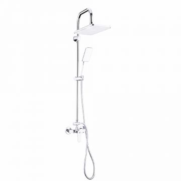 Coloana de dus Boet Luca 14430  bara fixa  baterie monocomanda  furtun si para de dus  crom