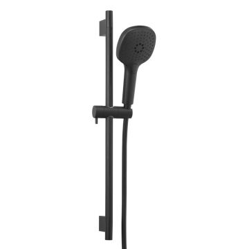 Set de dus Celesta Modum 1010515  bara culisanta  para de dus si suport  negru mat