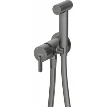 Baterie bideu Deante Silia, cu para de mana, titanium - Culoare Gri