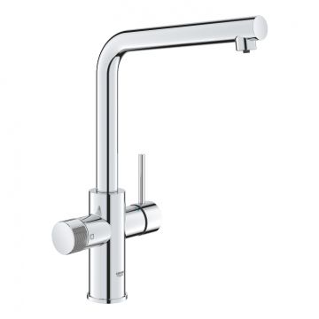 Baterie bucatarie cu 3 cai Grohe Blue Pure Minta  pipa L  crom