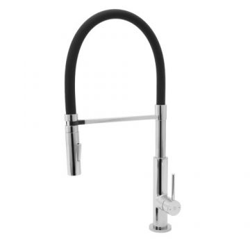 Baterie bucatarie FDesign Avanza, cu pipa flexibila, negru - Culoare Negru