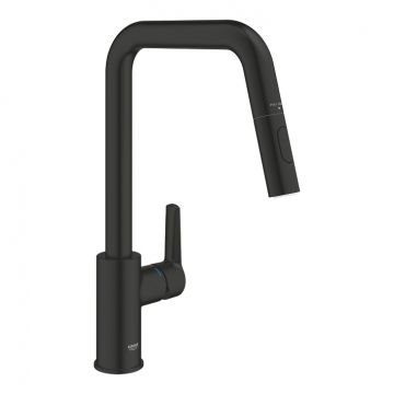 Baterie bucatarie Grohe Start cu dus extractibil  pipa U  matte black
