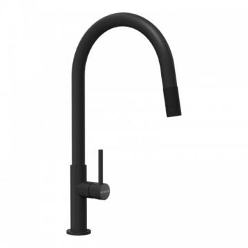 Baterie bucatarie Schock Talia cu cap extractibil - Culoare Negru