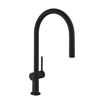 Baterie de bucatarie Hansgrohe, Talis M54 210, cu pipa extractabila, negru mat