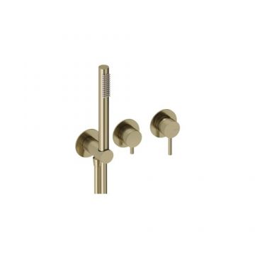 Baterie dus incastrata Sanycces Loop cu para dus si 2 cai, auriu periat - Culoare aur periat