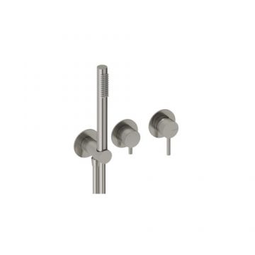 Baterie dus incastrata Sanycces Loop cu para dus si 2 cai, nichel periat - Culoare Gri