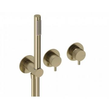 Baterie dus incastrata Sanycces Loop K cu para de dus si 2 cai, auriu periat - Culoare aur periat